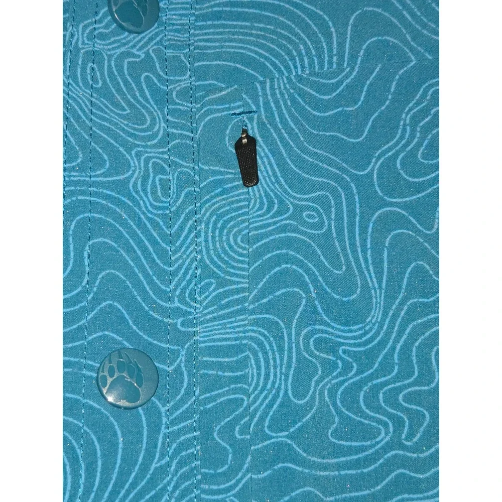 Alaskan Hardgear Duluth Mens L Chilkat River Snap Shirt Blue Topographic Map - Picture 3 of 6
